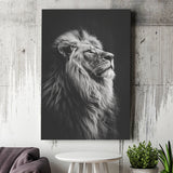 Lion King Portrait Black And White V6, Canvas Prints Wall Art Home Decor, Painting Canvas Art
