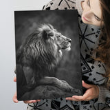 Lion King Portrait Black And White V9, Canvas Prints Wall Art Home Decor, Painting Canvas Art