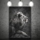 Lion King Portrait Black And White V9, Canvas Prints Wall Art Home Decor, Painting Canvas Art