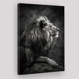 Lion King Portrait Black And White V9, Canvas Prints Wall Art Home Decor, Painting Canvas Art