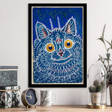 Louis Wain Gothic Cat Art Print, Vintage Cat Painting, Animal Art,Framed Art Prints Wall Decor, Picture Framed