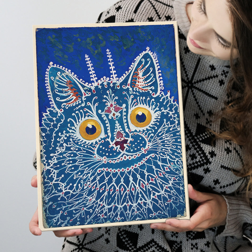 Louis Wain Gothic Cat Art Print, Vintage Cat Painting, Animal Art, Canvas Painting, Canvas Print Wall Art Decor