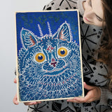Louis Wain Gothic Cat Art Print, Vintage Cat Painting, Animal Art, Canvas Painting, Canvas Print Wall Art Decor