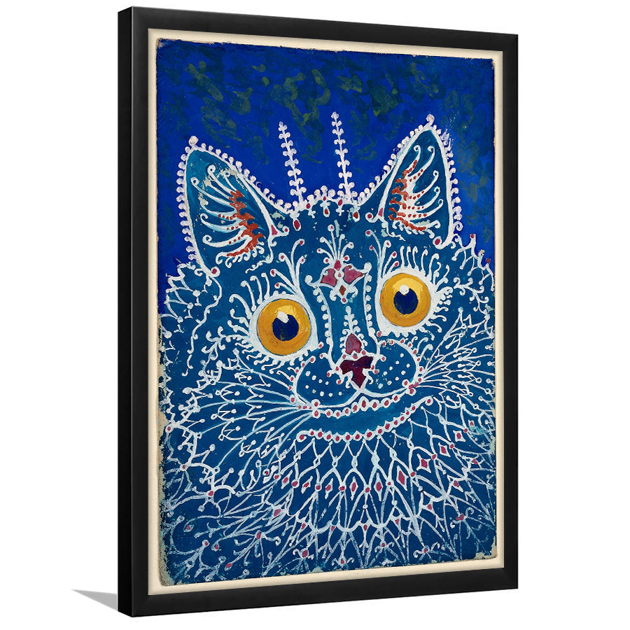 Louis Wain Gothic Cat Art Print, Vintage Cat Painting, Animal Art,Framed Art Prints Wall Decor, Picture Framed