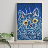 Louis Wain Gothic Cat Art Print, Vintage Cat Painting, Animal Art, Canvas Painting, Canvas Print Wall Art Decor