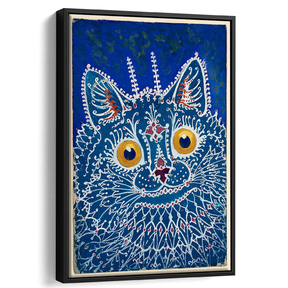 Louis Wain Gothic Cat Art Print, Vintage Cat Painting, Animal Art,Framed Canvas Prints Wall Art Decor, Floating Frame