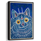 Louis Wain Gothic Cat Art Print, Vintage Cat Painting, Animal Art,Framed Canvas Prints Wall Art Decor, Floating Frame