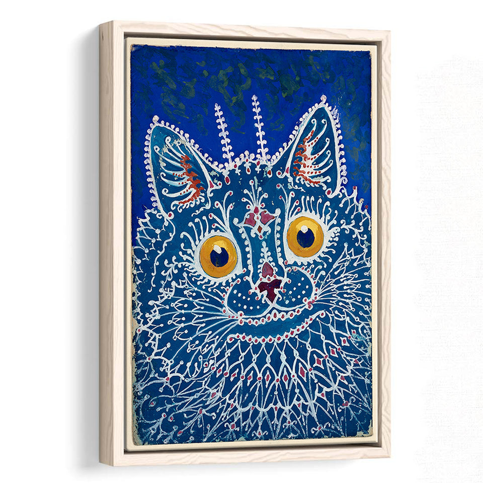 Louis Wain Gothic Cat Art Print, Vintage Cat Painting, Animal Art,Framed Canvas Prints Wall Art Decor, Floating Frame