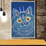 Louis Wain Gothic Cat Art Print, Vintage Cat Painting, Animal Art, Canvas Painting, Canvas Print Wall Art Decor