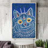 Louis Wain Gothic Cat Art Print, Vintage Cat Painting, Animal Art, Canvas Painting, Canvas Print Wall Art Decor