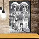 M.C. Escher Belvedere Canvas Wall Art Abstract Contemporary Decor, Canvas Painting, Canvas Print Wall Art Decor