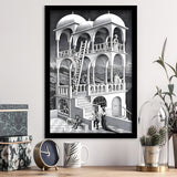 M.C. Escher Belvedere Wall Art Abstract Contemporary Decor,Framed Art Prints Wall Decor, Picture Framed