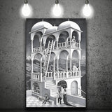 M.C. Escher Belvedere Canvas Wall Art Abstract Contemporary Decor, Canvas Painting, Canvas Print Wall Art Decor