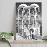 M.C. Escher Belvedere Canvas Wall Art Abstract Contemporary Decor, Canvas Painting, Canvas Print Wall Art Decor