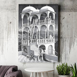 M.C. Escher Belvedere Canvas Wall Art Abstract Contemporary Decor, Canvas Painting, Canvas Print Wall Art Decor
