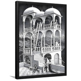 M.C. Escher Belvedere Wall Art Abstract Contemporary Decor,Framed Art Prints Wall Decor, Picture Framed