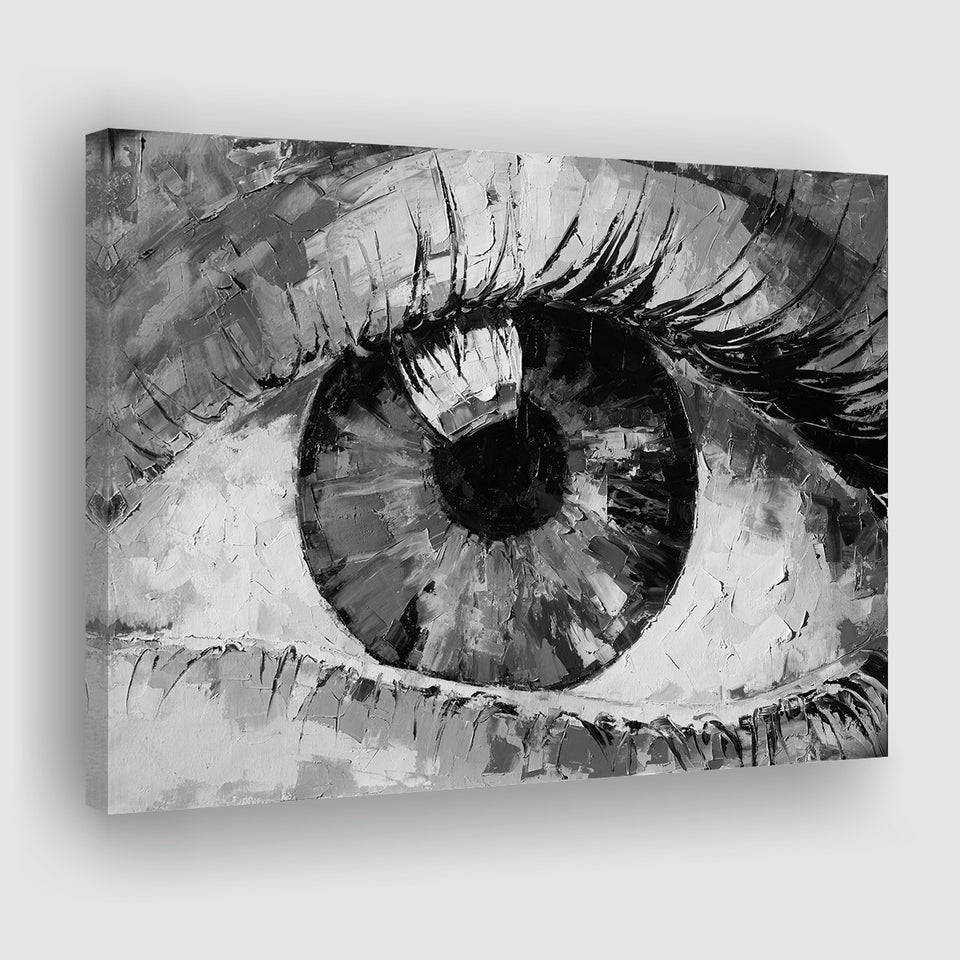 Colorful Eye Graffiti 3 Black and and White Canvas Prints Wall Art - Painting Canvas,Wall Decor, Painting Prints,