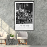 Memphis, Usa, Wall Art For Travel Lovers, B&W, Floating Framed Canvas Print