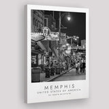 Memphis, Usa, Print For Travel Lovers, Black And White, Canvas Print Wall Art