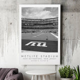 Metlife Stadium New York Giants, Stadium Print For Football Lovers, Black And White, Canvas Print Wall Art