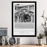 Minute Maid Park Houston Astros, Stadium Print For Baseball Lovers, Black And White, Framed Art Print Wall Decor