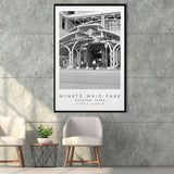 Minute Maid Park Houston Astros, Stadium Wall Art For Baseball Lovers, B&W, Floating Framed Canvas Print