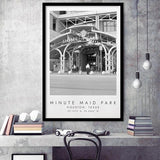 Minute Maid Park Houston Astros, Stadium Print For Baseball Lovers, Black And White, Framed Art Print Wall Decor