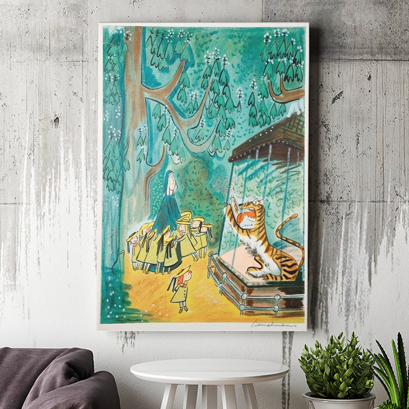 Madeline Print At The Zoo By Ludwig Bemelmans Canvas Art Painting, Canvas Painting, Canvas Print Wall Art Decor