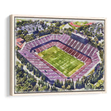 Malone Stadium WaterColor Framed Canvas Prints, Monroe Louisiana Watercolor, Stadium Art Gifts, Floating Frame