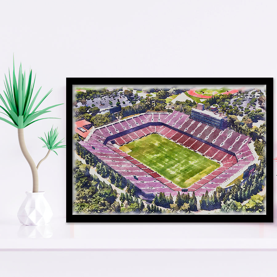 Malone Stadium WaterColor Framed Art Prints, Monroe Louisiana Watercolor, Stadium Art Gifts