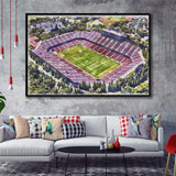 Malone Stadium WaterColor Framed Canvas Prints, Monroe Louisiana Watercolor, Stadium Art Gifts, Floating Frame