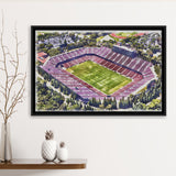 Malone Stadium WaterColor Framed Canvas Prints, Monroe Louisiana Watercolor, Stadium Art Gifts, Floating Frame
