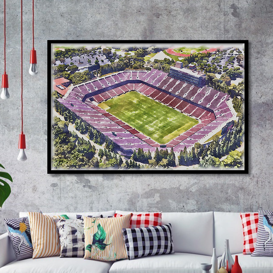 Malone Stadium WaterColor Framed Art Prints, Monroe Louisiana Watercolor, Stadium Art Gifts