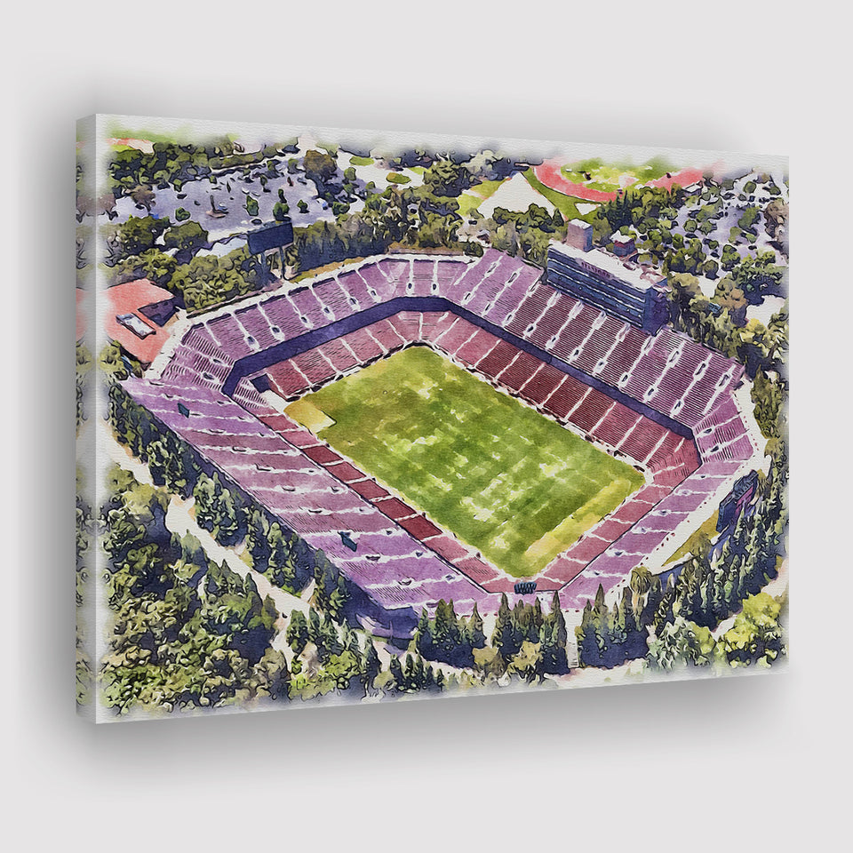Malone Stadium WaterColor Canvas Prints, Monroe Louisiana Watercolor, Stadium Art Gifts