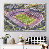 Malone Stadium WaterColor Canvas Prints, Monroe Louisiana Watercolor, Stadium Art Gifts