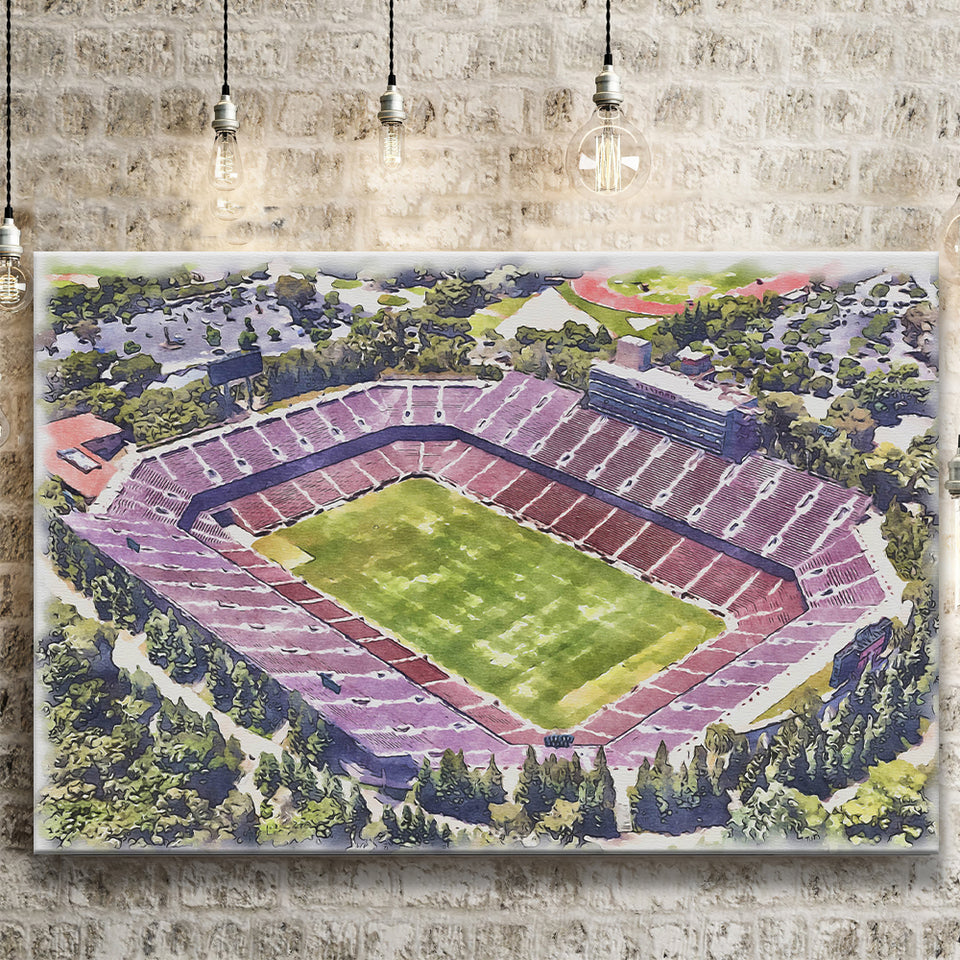 Malone Stadium WaterColor Canvas Prints, Monroe Louisiana Watercolor, Stadium Art Gifts