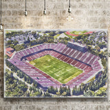 Malone Stadium WaterColor Canvas Prints, Monroe Louisiana Watercolor, Stadium Art Gifts