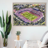 Malone Stadium WaterColor Framed Canvas Prints, Monroe Louisiana Watercolor, Stadium Art Gifts, Floating Frame