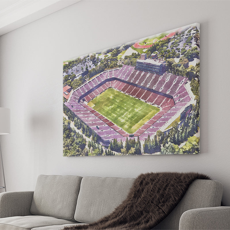 Malone Stadium WaterColor Canvas Prints, Monroe Louisiana Watercolor, Stadium Art Gifts