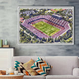 Malone Stadium WaterColor Framed Canvas Prints, Monroe Louisiana Watercolor, Stadium Art Gifts, Floating Frame