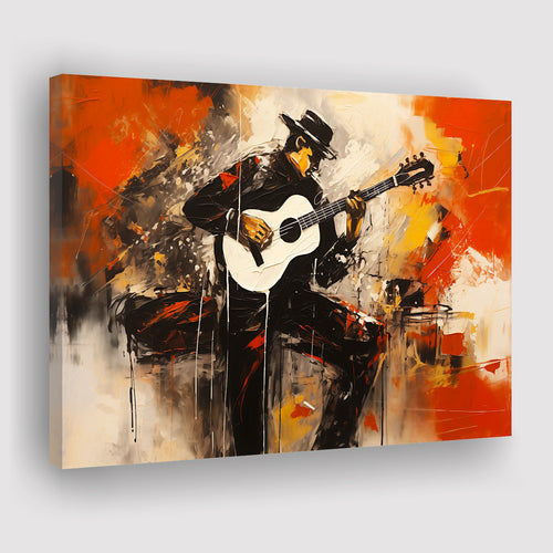 Man Playing Guita, Abstract Art, Oil Painting, Canvas Painting, Canvas Prints Wall Art Decor