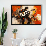 Man Playing Guita, Abstract Art, Oil Painting, Framed Canvas Painting, Framed Canvas Prints Wall Art Decor