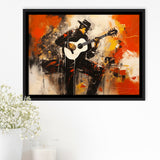 Man Playing Guita, Abstract Art, Oil Painting, Framed Canvas Painting, Framed Canvas Prints Wall Art Decor