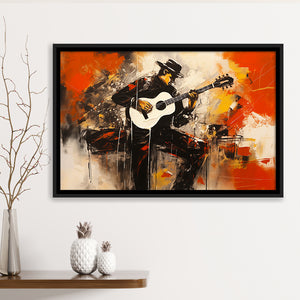 Man Playing Guita, Abstract Art, Oil Painting, Framed Canvas Painting, Framed Canvas Prints Wall Art Decor