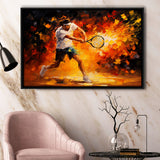 Man Playing Tennis Art Oil Painting, Framed Canvas Painting, Framed Canvas Prints Wall Art Decor