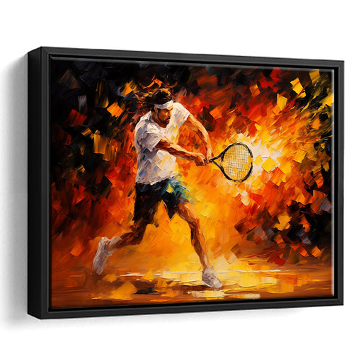 Man Playing Tennis Art Oil Painting, Framed Canvas Painting, Framed Canvas Prints Wall Art Decor