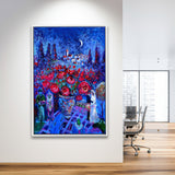Vintage Exhibition Painting, Marc Chagall Exhibition,Framed Canvas Prints Wall Art Decor, Floating Frame