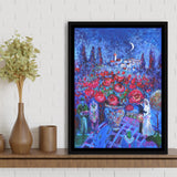 Vintage Exhibition Painting, Marc Chagall Exhibition,Framed Canvas Prints Wall Art Decor, Floating Frame