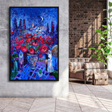 Vintage Exhibition Painting, Marc Chagall Exhibition,Framed Canvas Prints Wall Art Decor, Floating Frame
