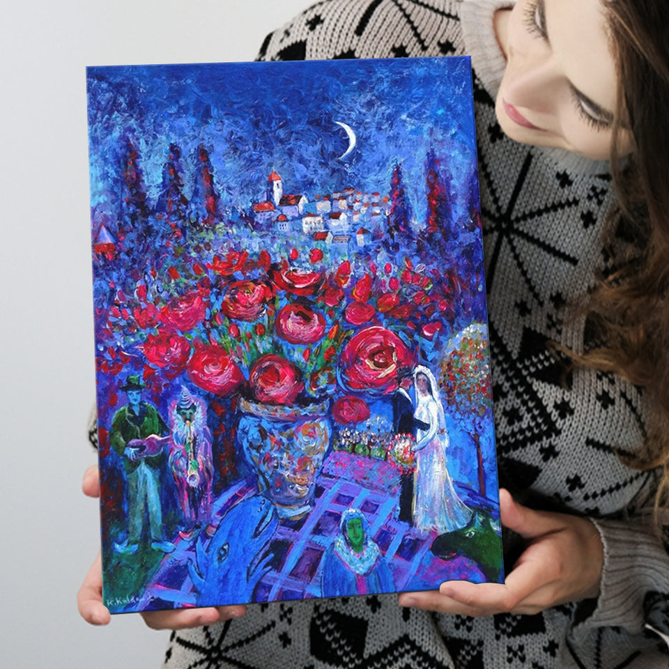 Vintage Exhibition Painting, Marc Chagall Exhibition, Canvas Painting, Canvas Print Wall Art Decor